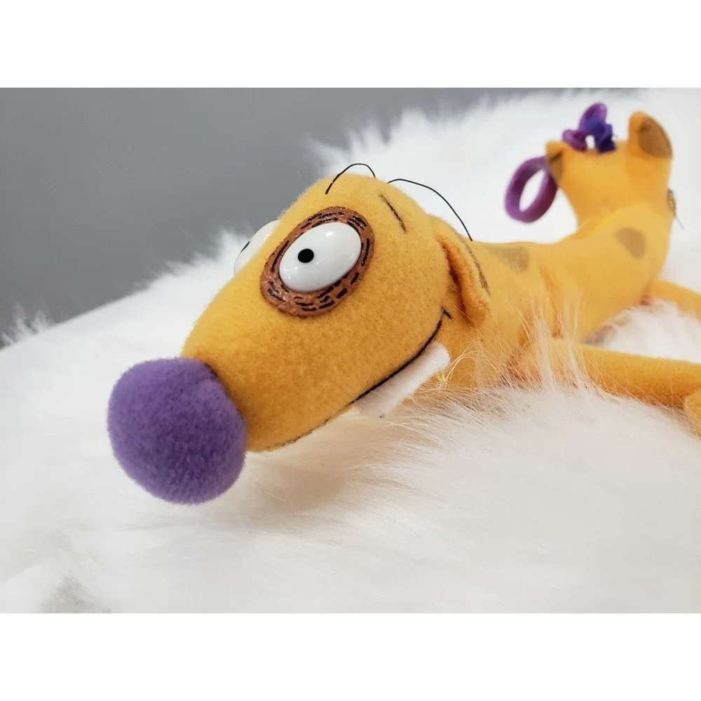 Vintage 1999 Nickelodeon Cat Dog Plush Zippered Coin Pouch Keychain Bag Charm
